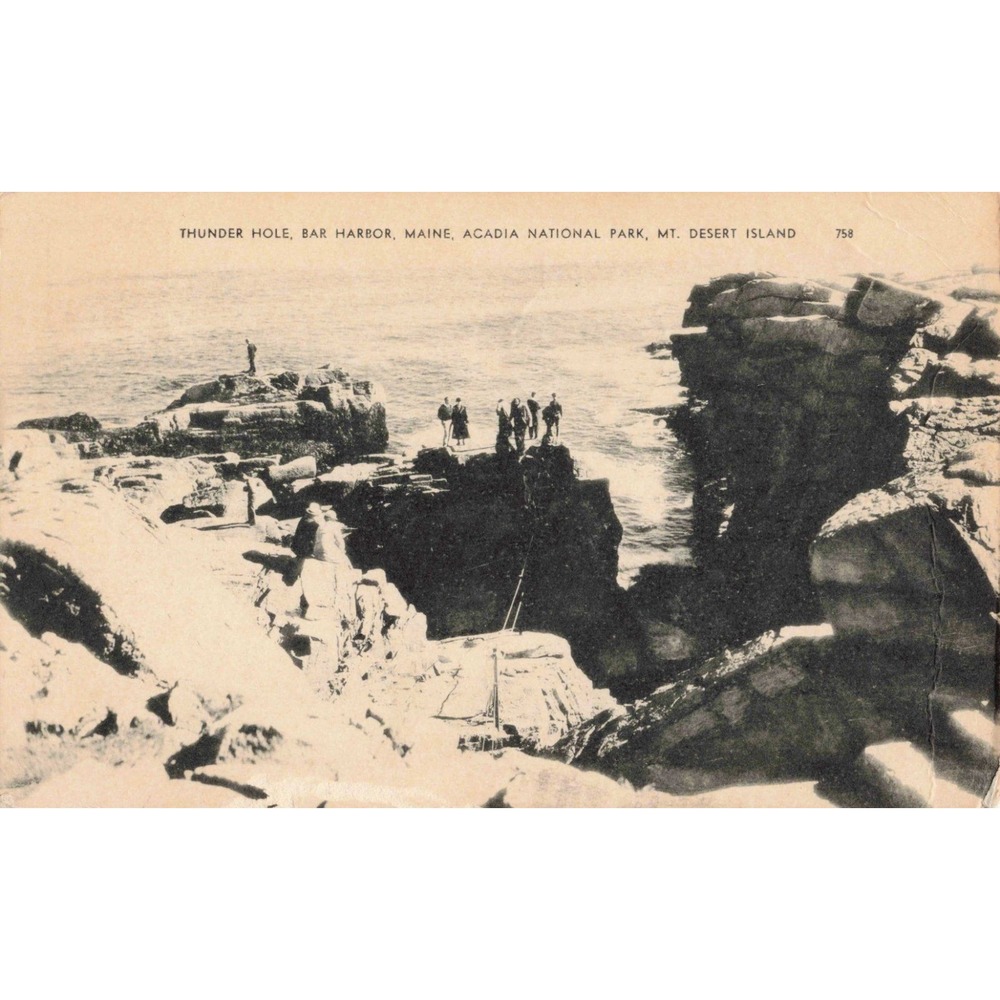 Thunder Hole Bar Harbor Maine Acadia National Park Mt Desert Island Postcard 758
